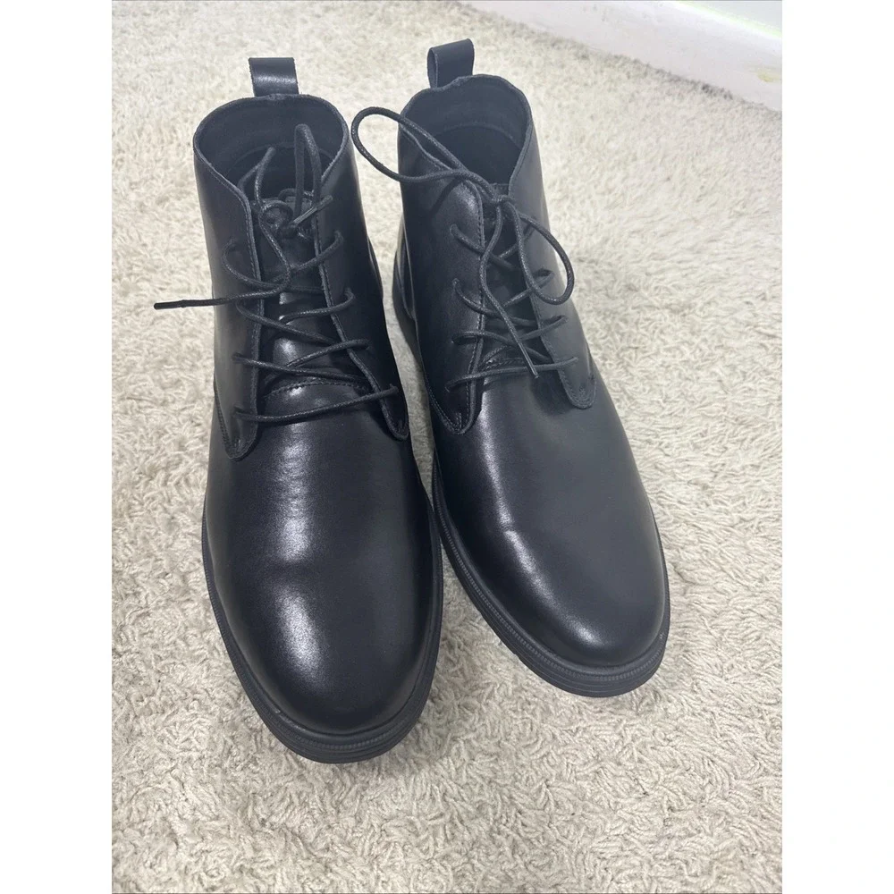 Orthocomfoot Black Orthopedic Leather Chukka Boots Mens 12M Arch Support Comfort